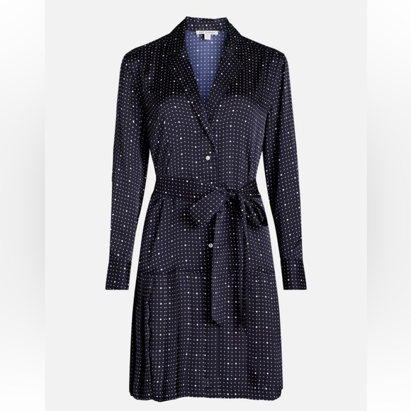 Free Assembly Dresses & Skirts - Free Assembly Pleated Mini Shirtdress with Long Sleeves